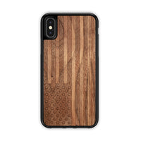 Slim Wooden iPhone Case (American Flag in Black Walnut)