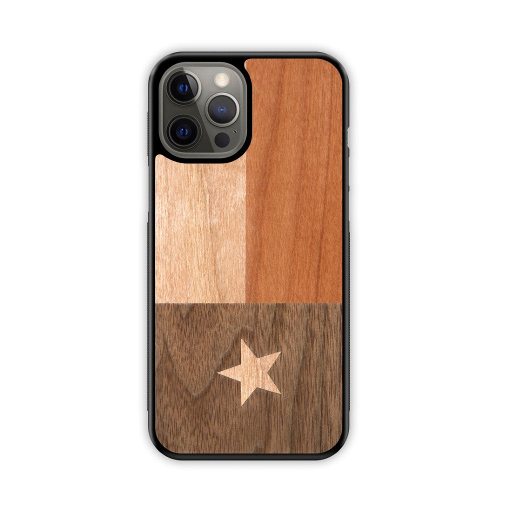 Wooden iPhone Case Texas State Flag in Black Walnut & American Cherry Wooden iPhone Case Texas State Flag in Black Walnut & American Cherry