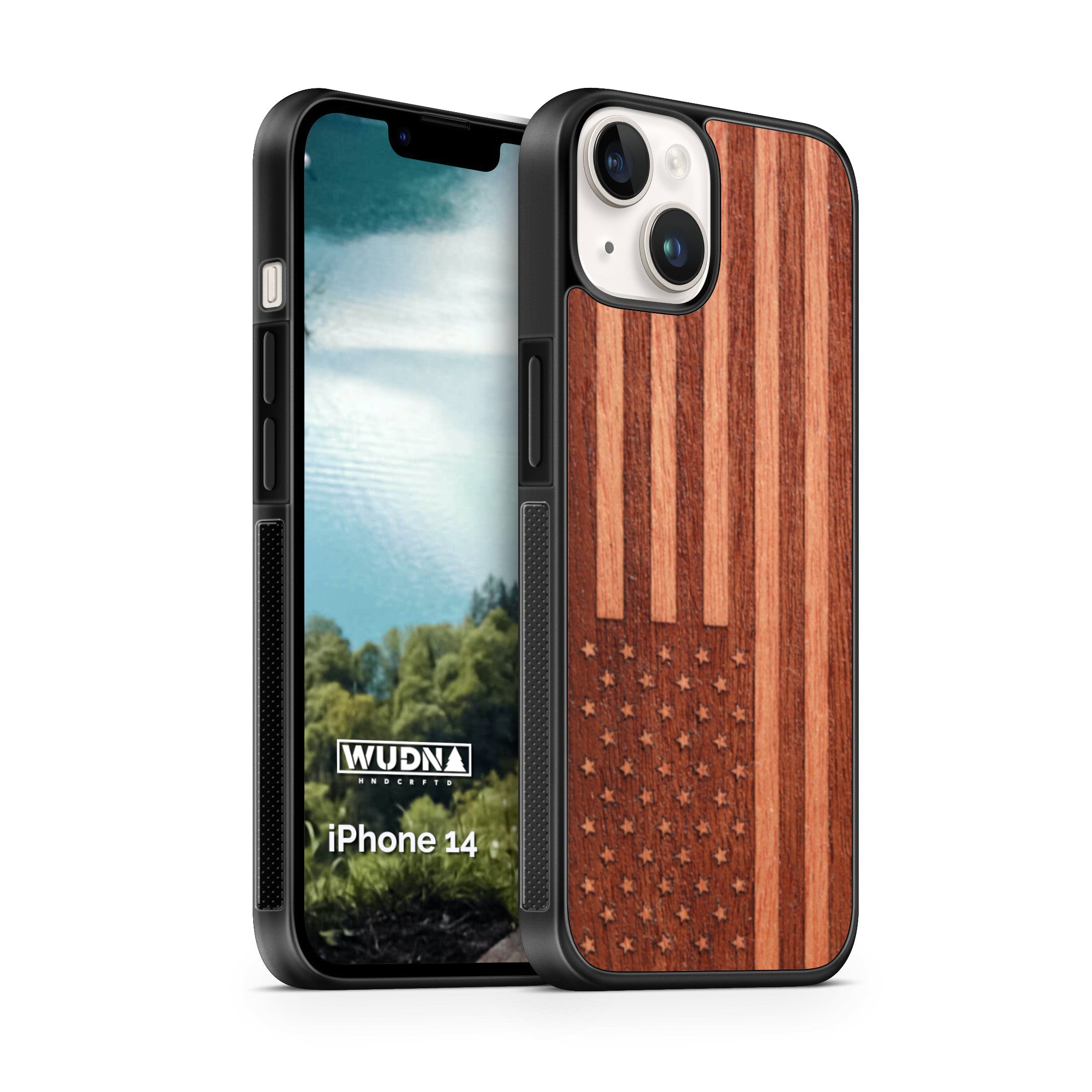 Slim Wooden iPhone Case (American Flag in Mahogany)