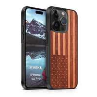 Slim Wooden iPhone Case (American Flag in Mahogany)