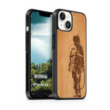 Slim Wooden Phone Case (Banksy Astronaut in Mahogany)