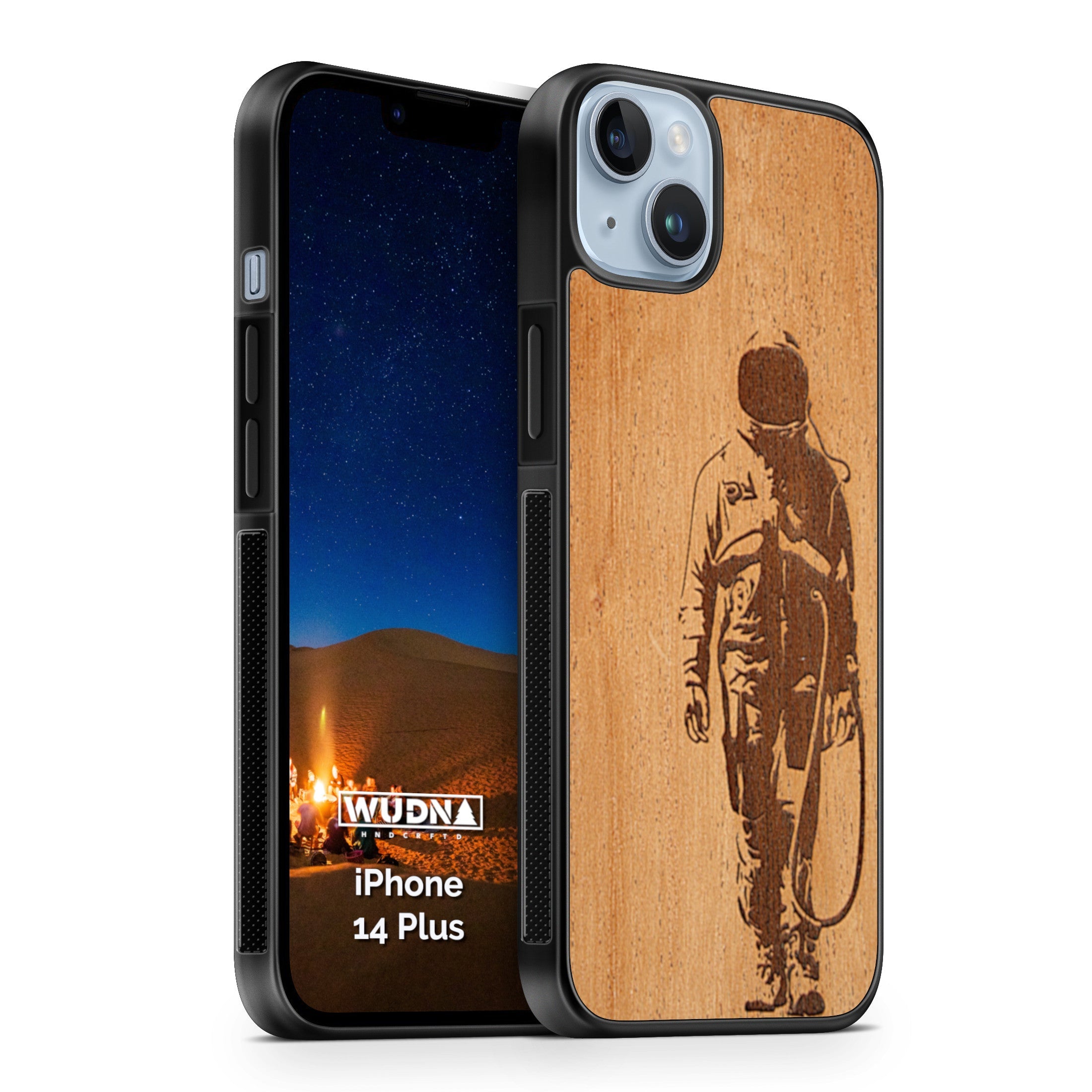 Slim Wooden Phone Case (Banksy Astronaut in Mahogany)