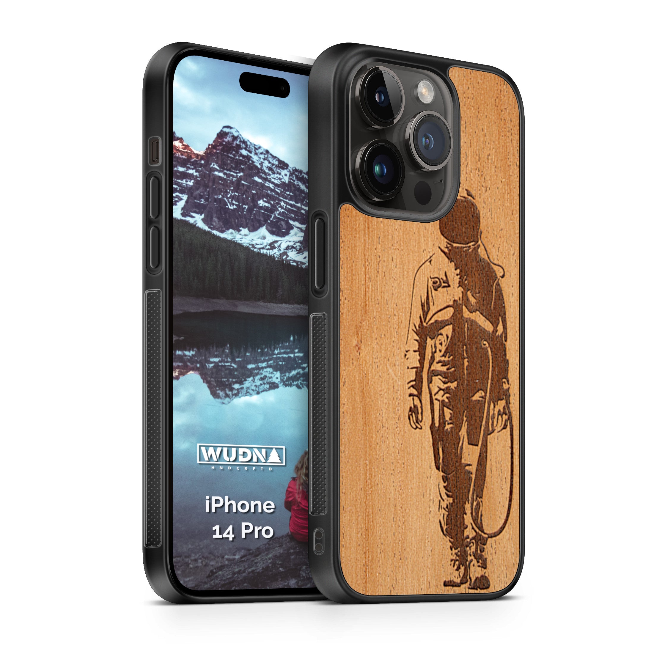 Slim Wooden Phone Case (Banksy Astronaut in Mahogany) Slim Wooden Phone Case (Banksy Astronaut in Mahogany)