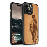 Slim Wooden Phone Case (Banksy Astronaut in Mahogany)