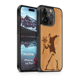 Slim Wooden Phone Case (Banksy Molotov Flowers in Mahogany)