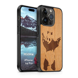 Slim Wooden Phone Case (Banksy Bad Panda in Mahogany)