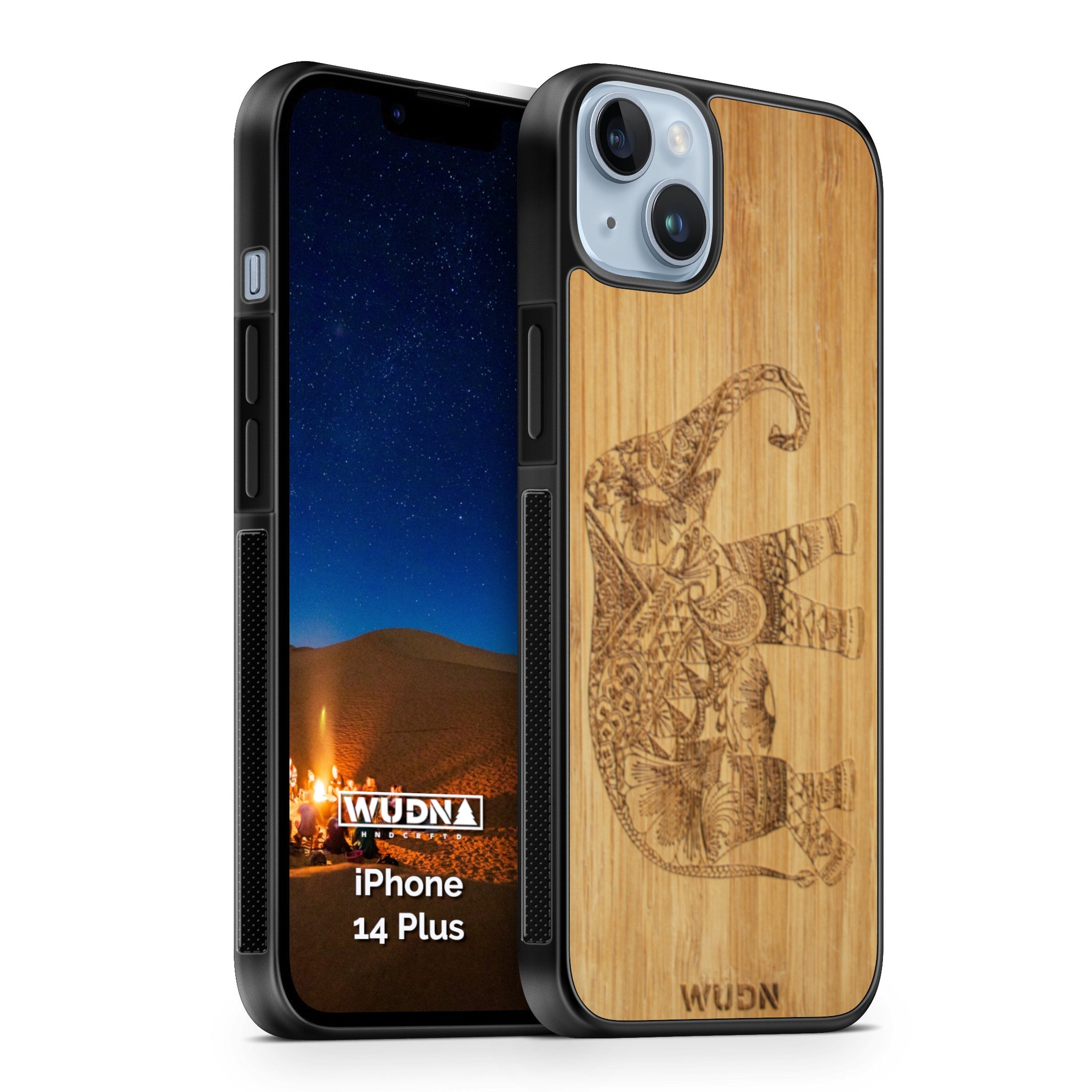 Slim Wooden Phone Case (Bamboo Asian Elephant)