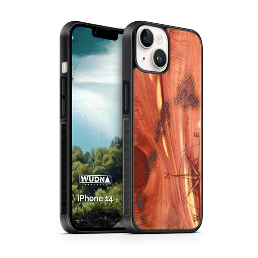 Slim Wooden iPhone Case (Hawaiian Islands in Aromatic Cedar)