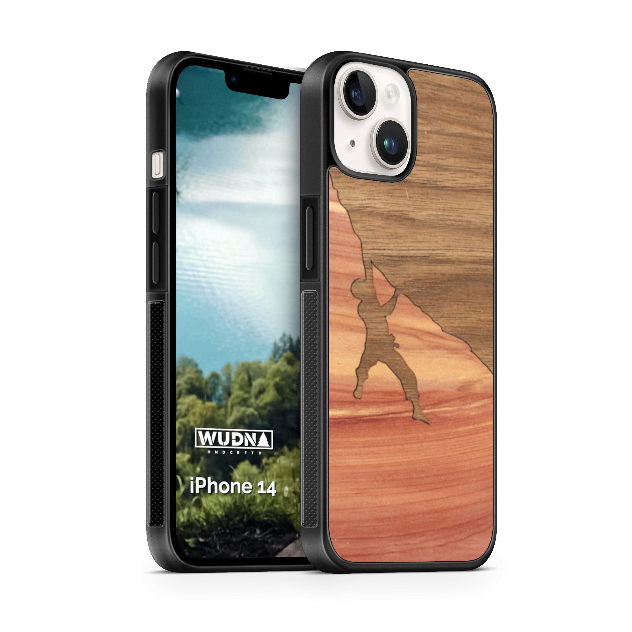 Slim Wooden Phone Case (Rock Climber Inlay)