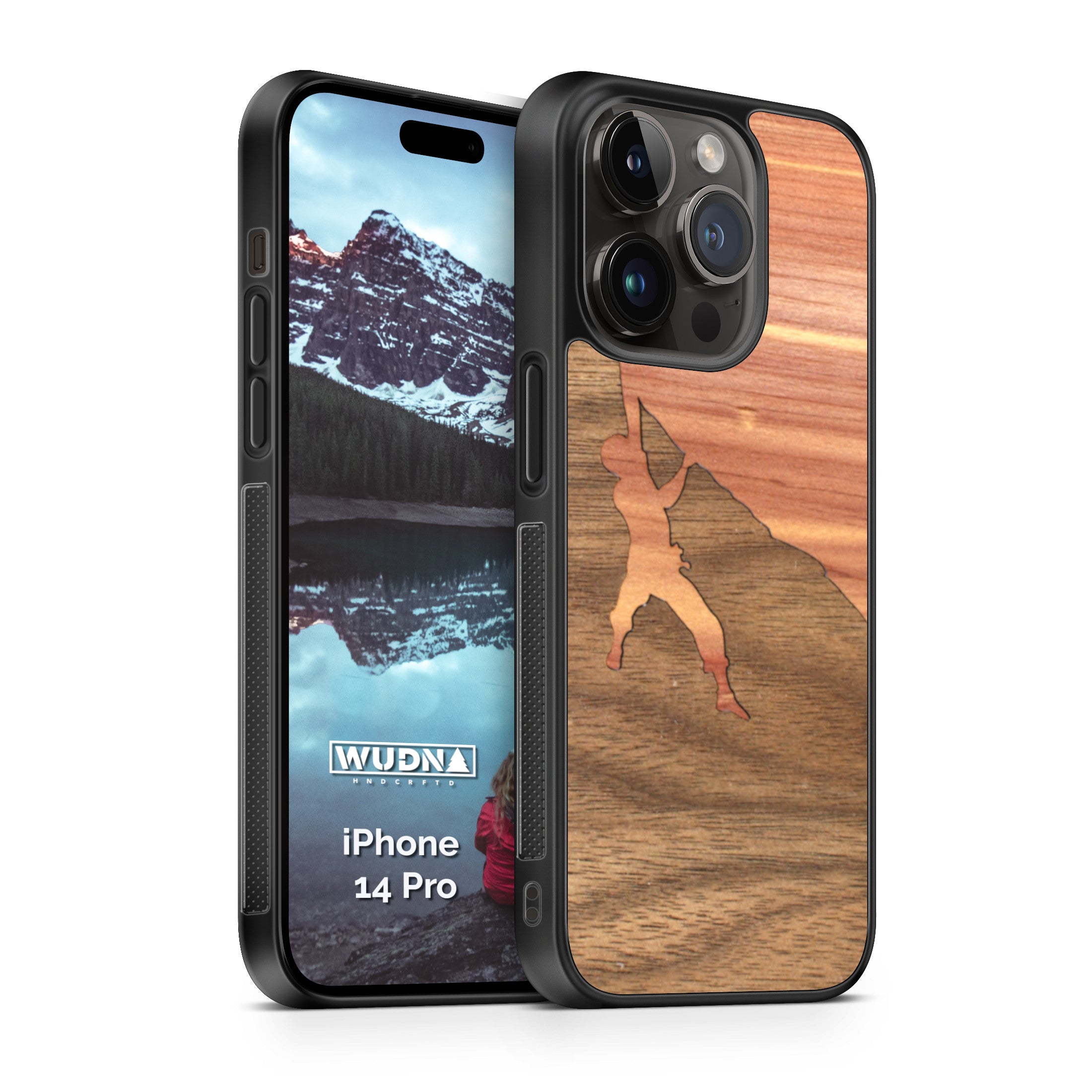 Slim Wooden Phone Case (Rock Climber Inlay)