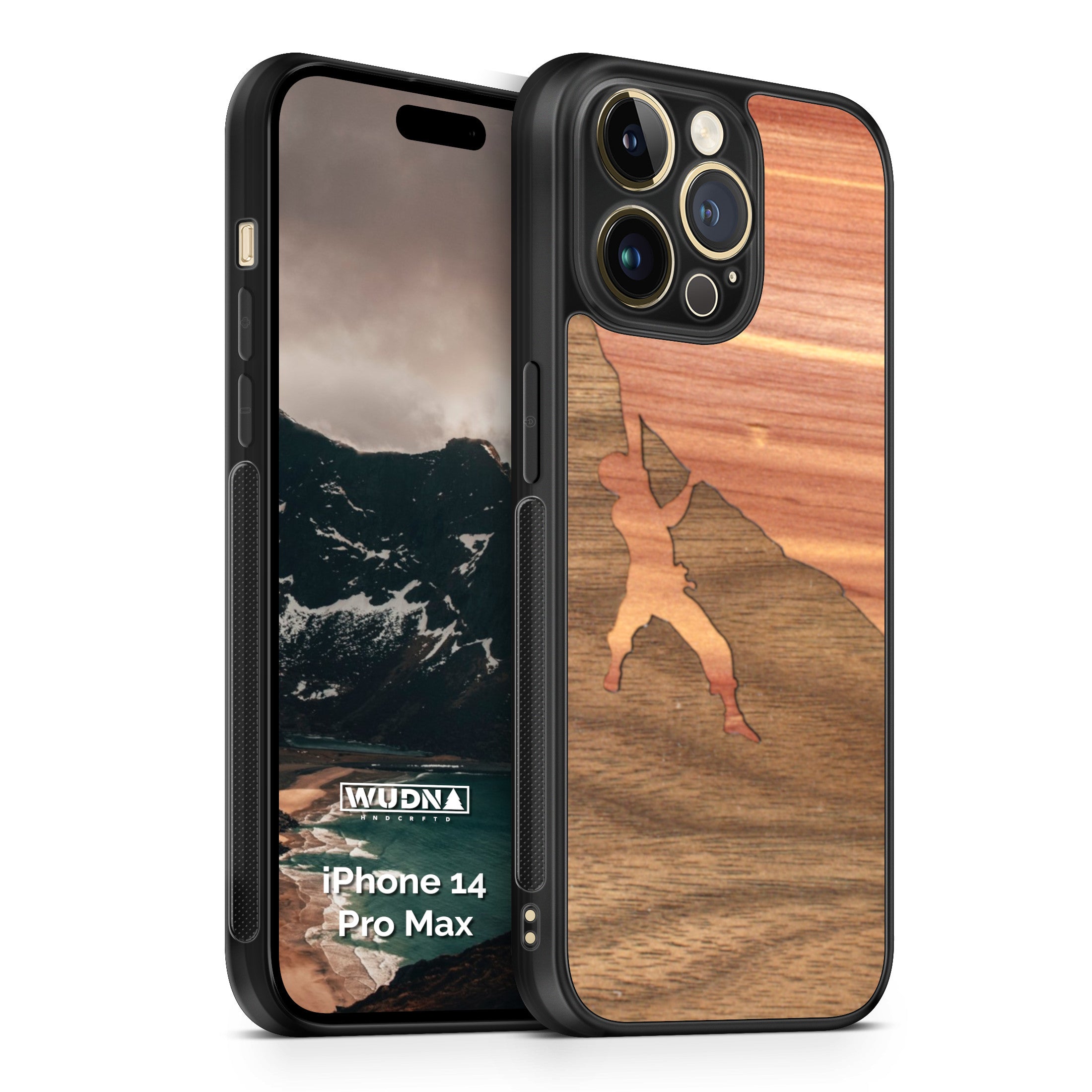 Slim Wooden Phone Case (Rock Climber Inlay)