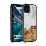 Slim Resin & Wood iPhone Case (Coastline Collection - Arctic White)