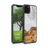 Slim Resin & Wood iPhone Case (Coastline Collection - Arctic White)