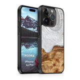 Slim Resin & Wood iPhone Case (Coastline Collection - Arctic White)