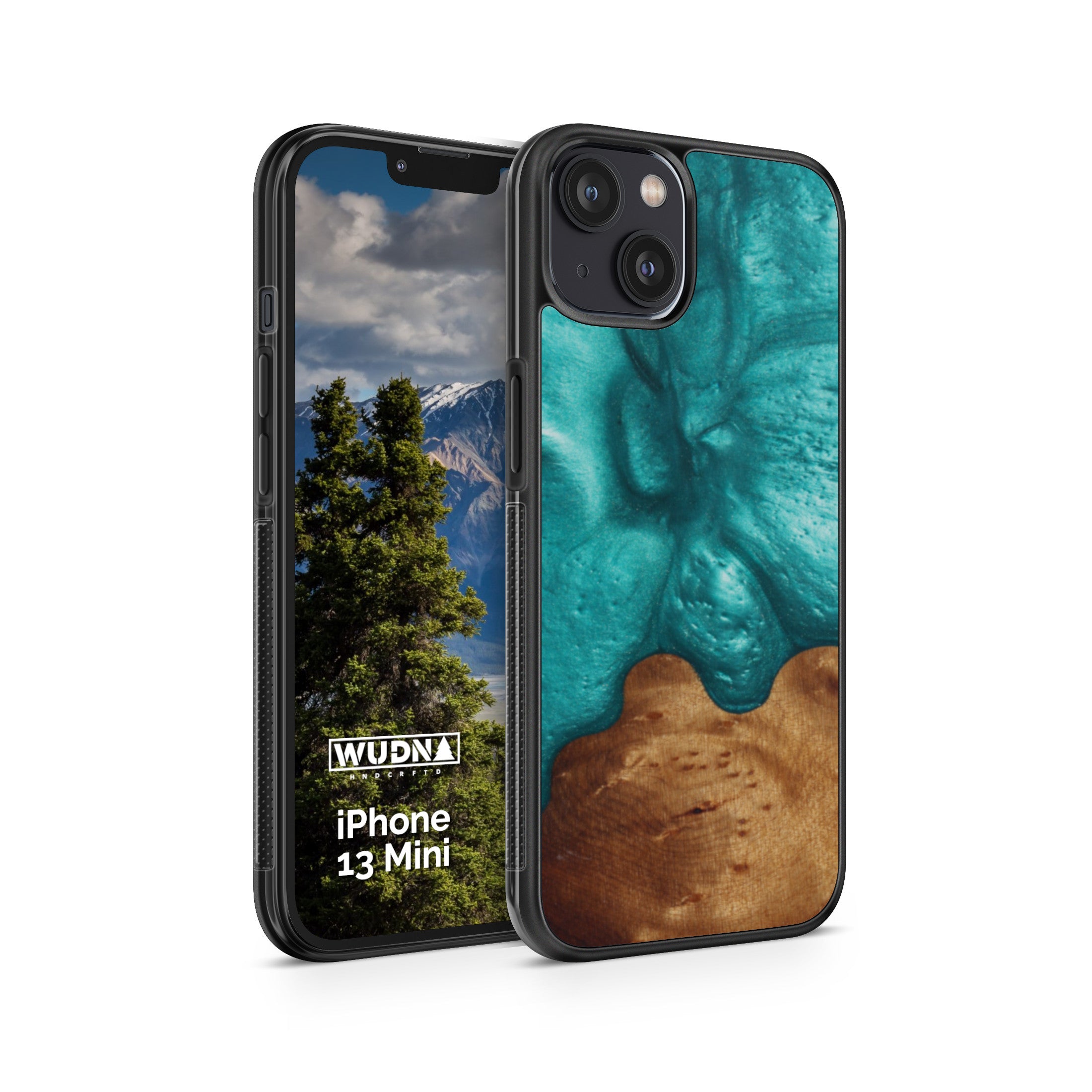 Slim Resin & Wood iPhone Case (Coastline Collection - Deep Sea Green) - iPhone 13 Mini (5.4") Slim Resin & Wood iPhone Case (Coastline Collection - Deep Sea Green) - iPhone 13 Mini (5.4")