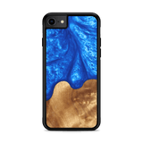 Slim Resin & Wood iPhone Case (Coastline Collection - Diver's Blue)