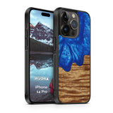 Slim Resin & Wood iPhone Case (Coastline Collection - Diver's Blue)