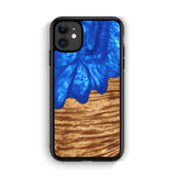 Slim Resin & Wood iPhone Case (Coastline Collection - Diver's Blue)