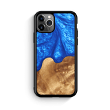 Slim Resin & Wood iPhone Case (Coastline Collection - Diver's Blue)