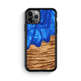 Slim Resin & Wood iPhone Case (Coastline Collection - Diver's Blue)