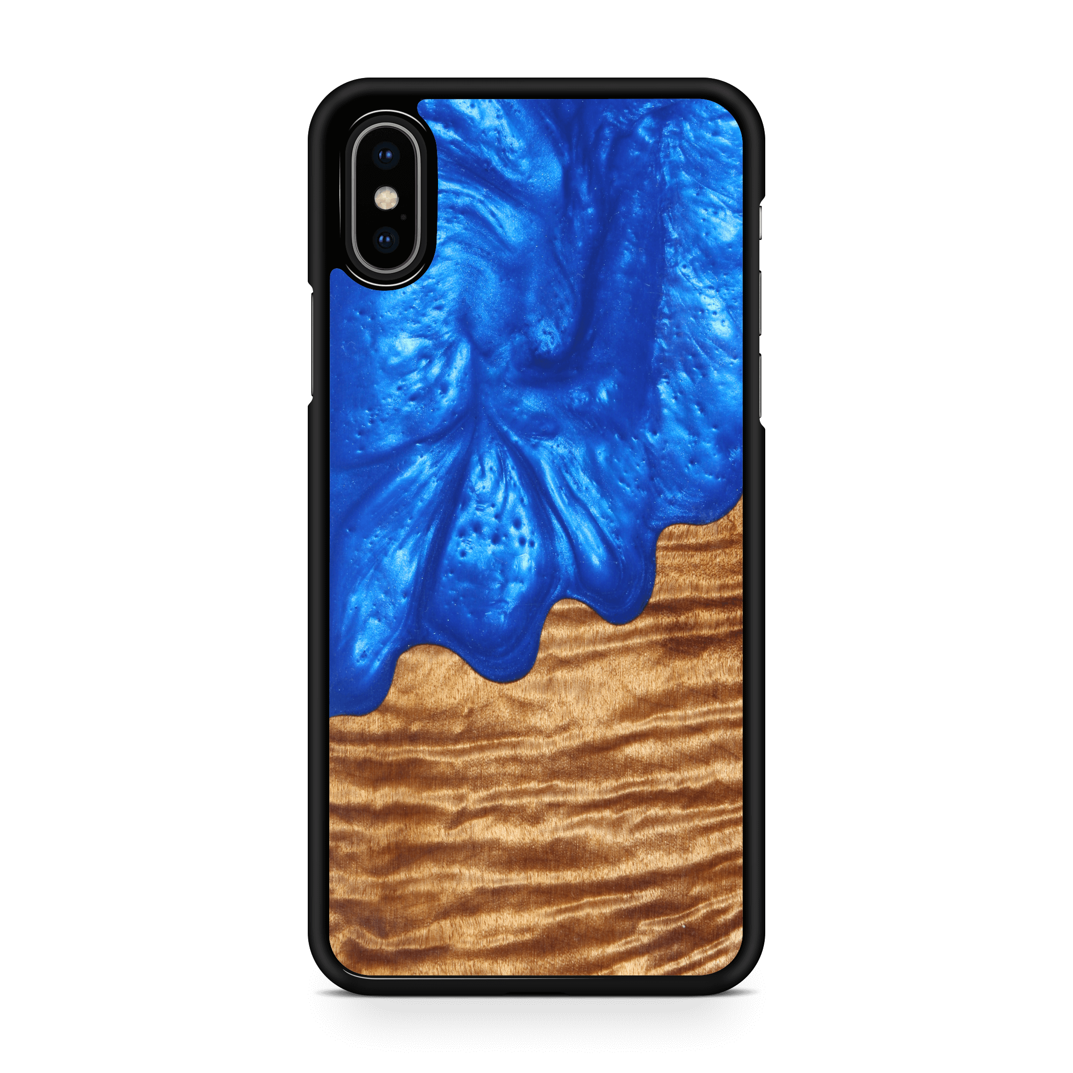 Slim Resin & Wood iPhone Case (Coastline Collection - Diver's Blue)