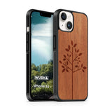 Slim Wooden Phone Case (Simple Tree in Mahogany)