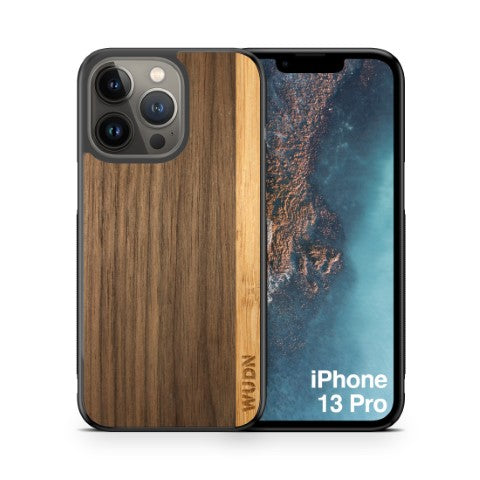 Slim Wooden iPhone Case (Walnut / Bamboo Stripe)