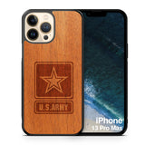 Slim Wooden Phone Case (US Army 01 in Mahogany)