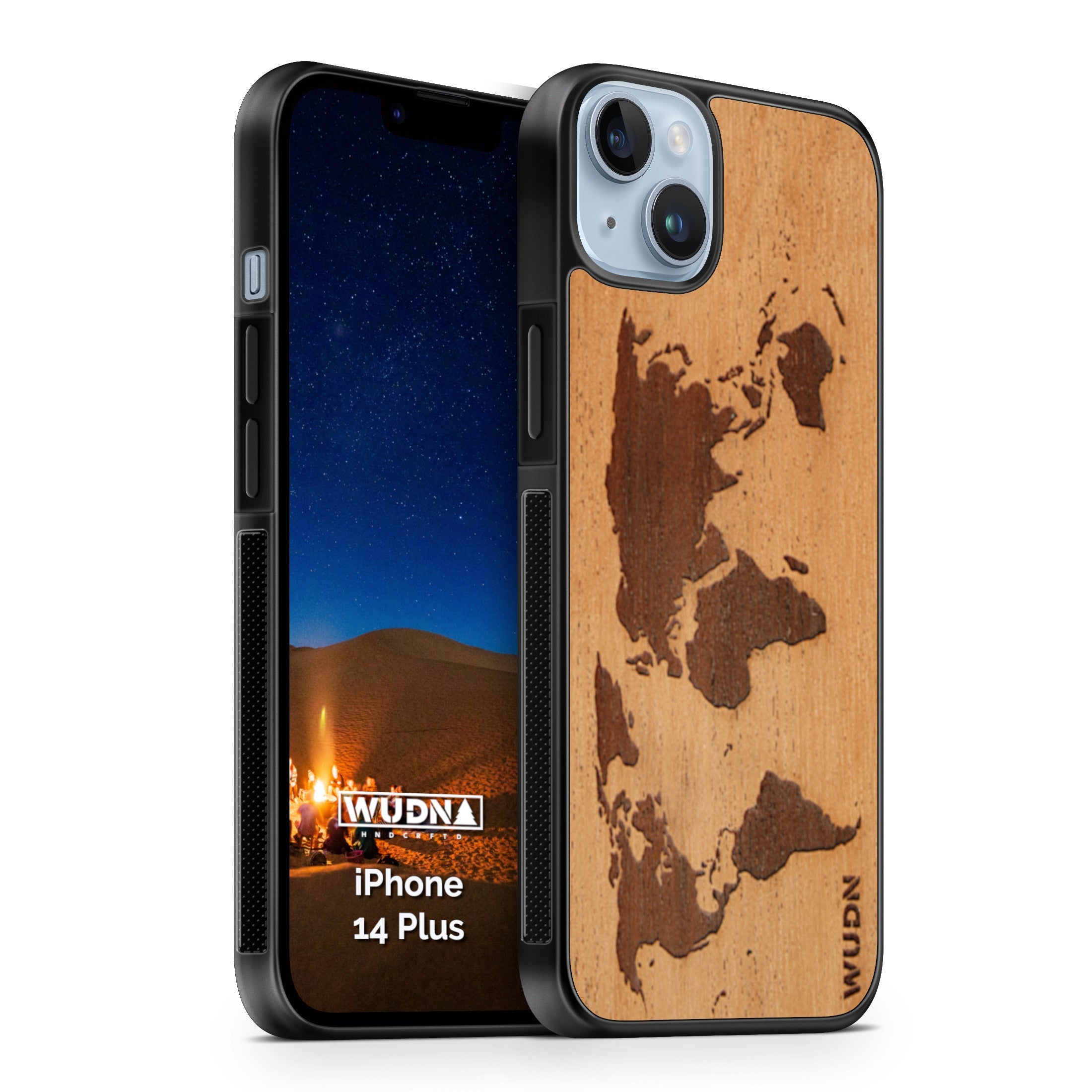 Wood Resin Wooden Carved Phone Case Apple IPhone 16, 15, 14 Wooden