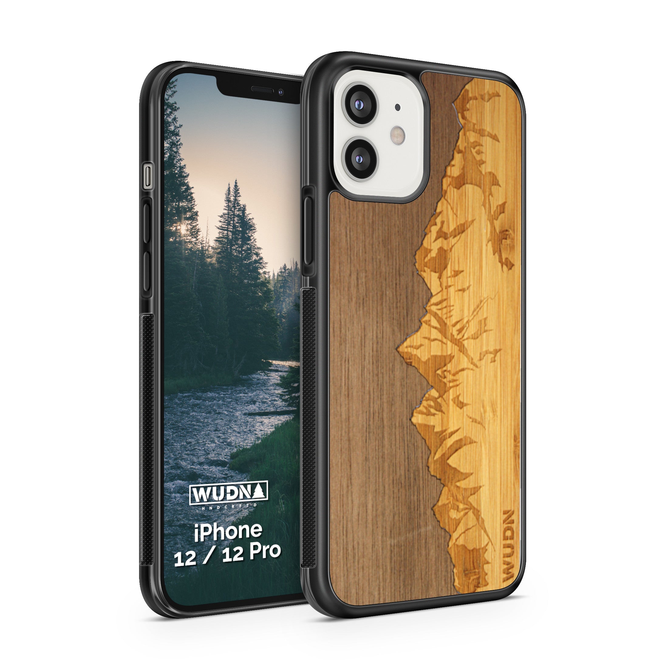 Mountain Wooden iPhone Magsafe Case 15 Pro Max 15 Plus 14 