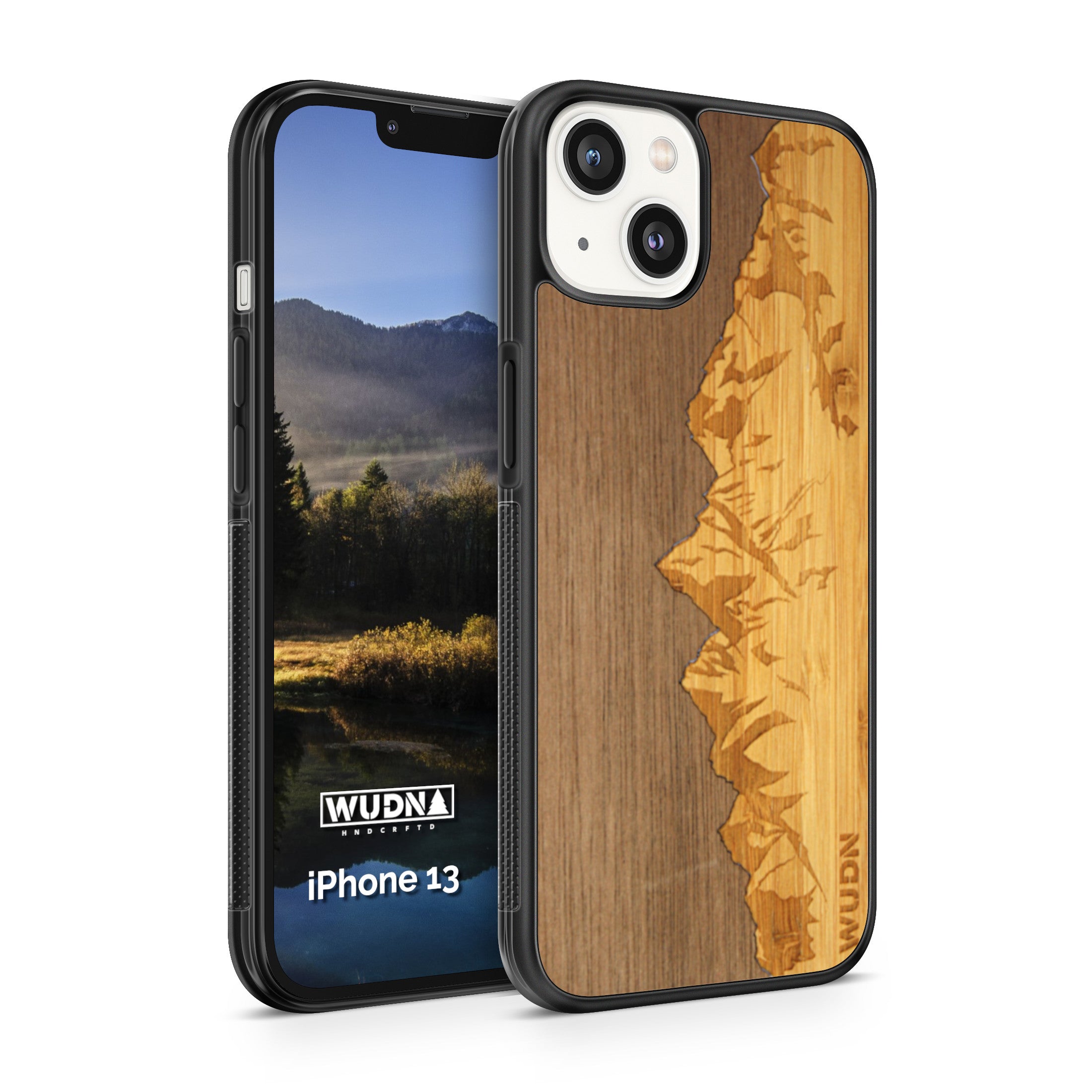 Wooden Sawtooth Mountains iPhone Case