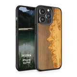 Slim Wooden Phone Case (Sawtooth Mountains Walnut Sky)