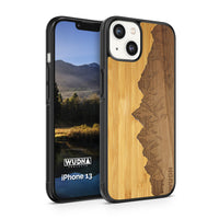 Wooden Sawtooth Mountains iPhone Case