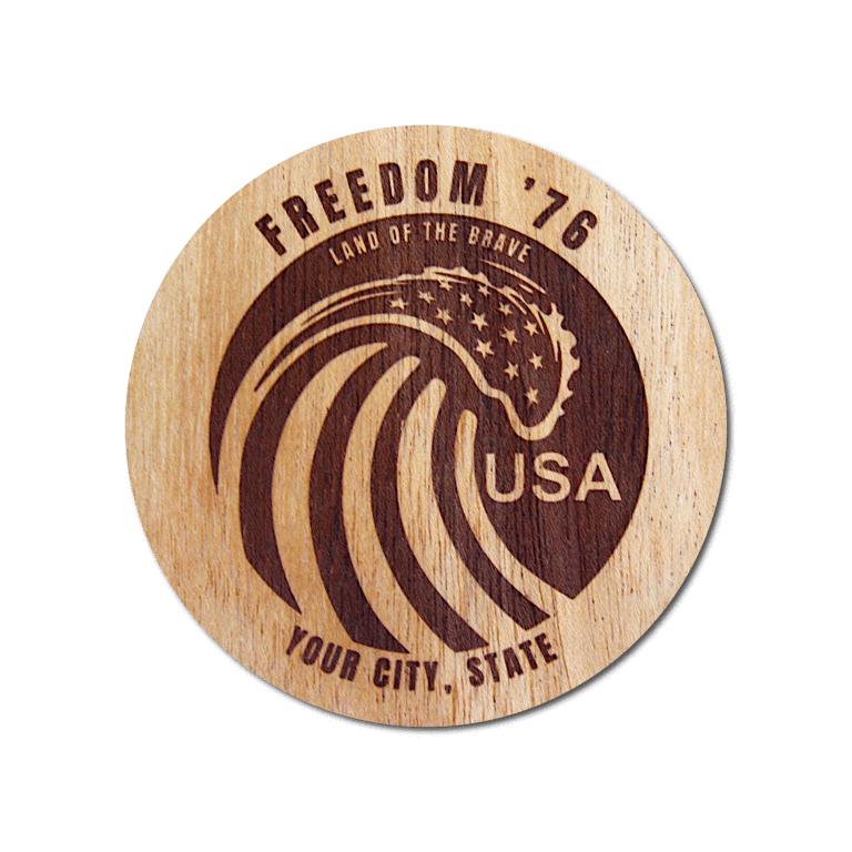 Real Wood Sticker - Freedom '76 Collection (Customized with your City & State)