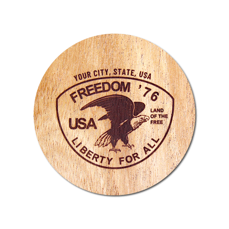 Real Wood Sticker - Freedom '76 Collection (Customized with your City & State)