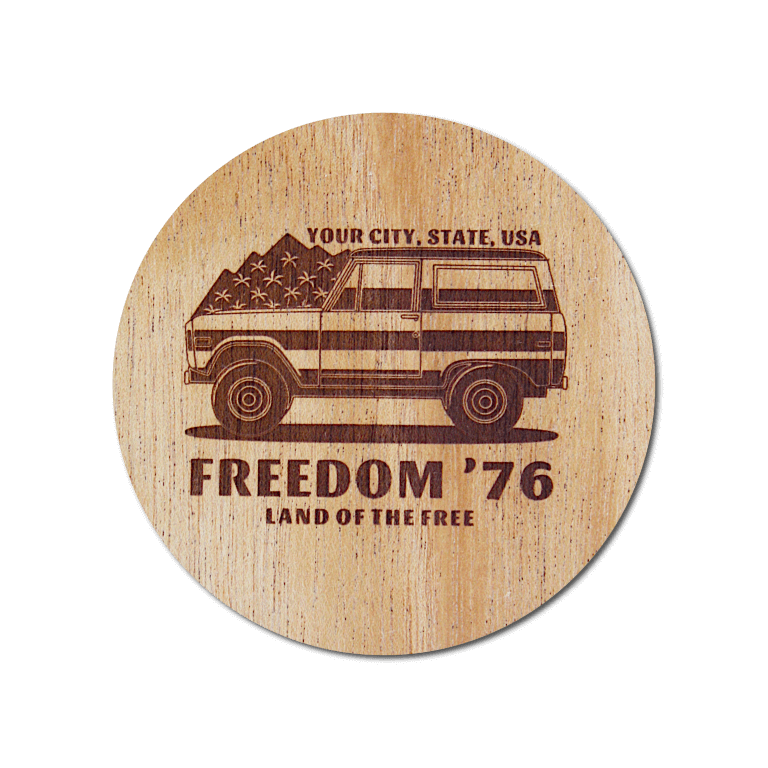 Real Wood Sticker - Freedom '76 Collection (Customized with your City & State)