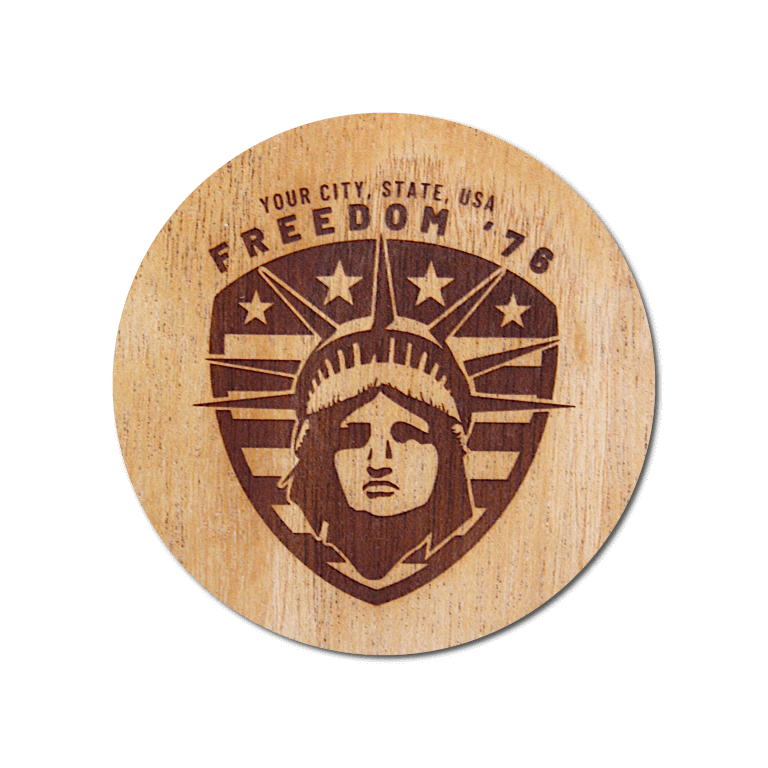 Real Wood Sticker - Freedom '76 Collection (Customized with your City & State)