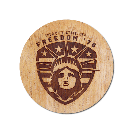 Real Wood Sticker - Freedom '76 Collection (Customized with your City & State)