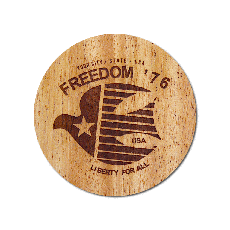 Real Wood Sticker - Freedom '76 Collection (Customized with your City & State)