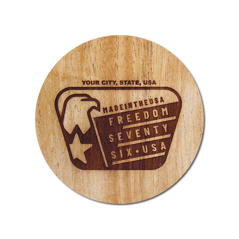 Real Wood Sticker - Freedom '76 Collection (Customized with your City & State)