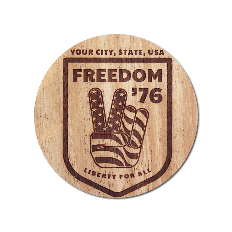 Real Wood Sticker - Freedom '76 Collection (Customized with your City & State)
