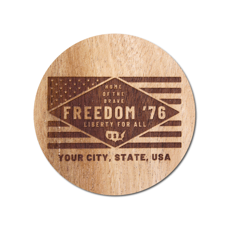 Real Wood Sticker - Freedom '76 Collection (Customized with your City & State)