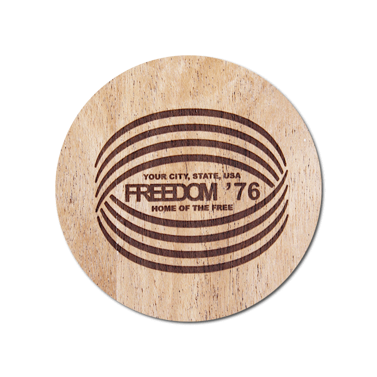 Real Wood Sticker - Freedom '76 Collection (Customized with your City & State)