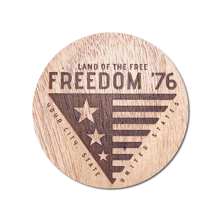 Real Wood Sticker - Freedom '76 Collection (Customized with your City & State)
