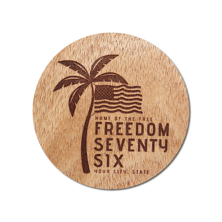Real Wood Sticker - Freedom '76 Collection (Customized with your City & State)