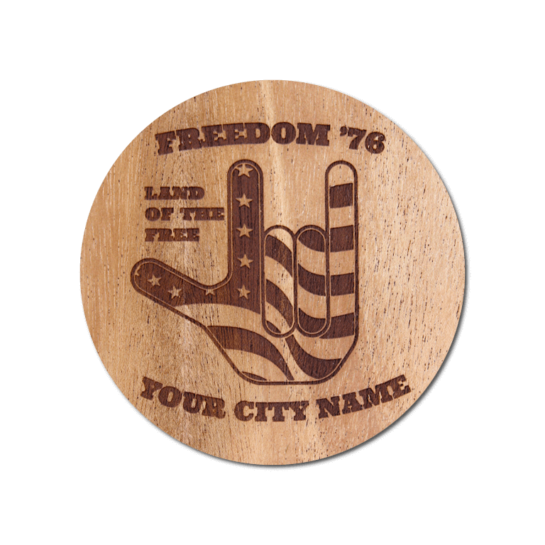 Real Wood Sticker - Freedom '76 Collection (Customized with your City & State)