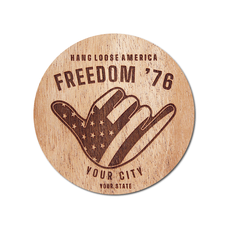 Real Wood Sticker - Freedom '76 Collection (Customized with your City & State)