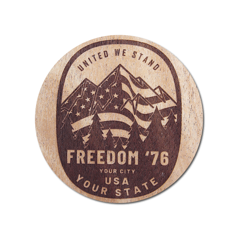 Real Wood Sticker - Freedom '76 Collection (Customized with your City & State)