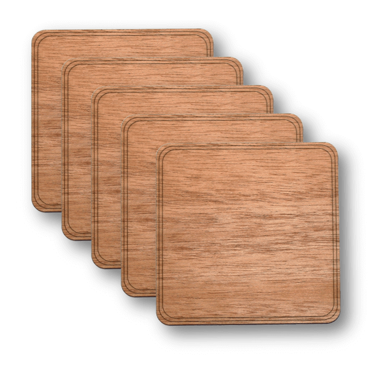 Square Cocktail Cutting Board and Coaster set (Black Locust & Mahogany) -  Mill(er) Works