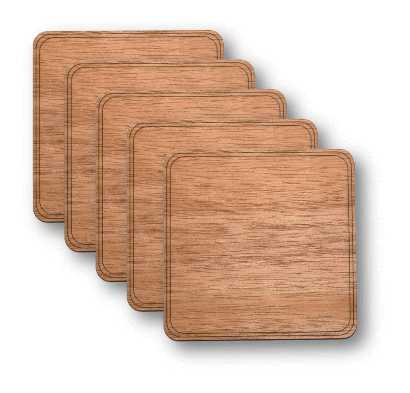 Square Wood Coaster (Single)